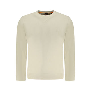 Beige Cotton Men Sweatshirt