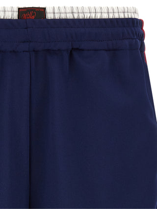 Blue Polyester Bermuda Shorts