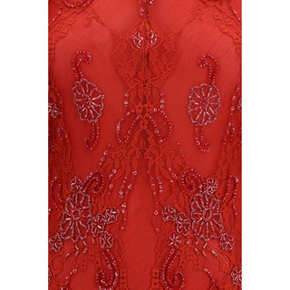 Red Polyamide Cocktail Dress