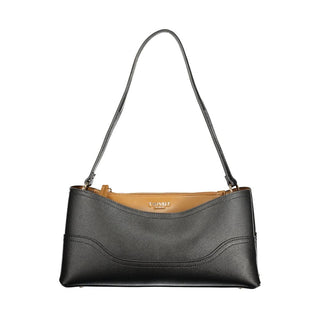 Nero Polyurethane Women Bag with Compartments and Central Pocket