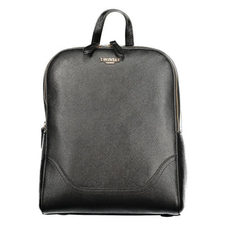 Black Polyurethane Women Backpack