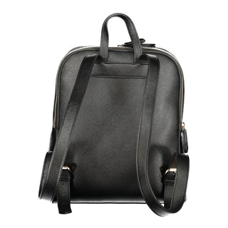 Black Polyurethane Women Backpack