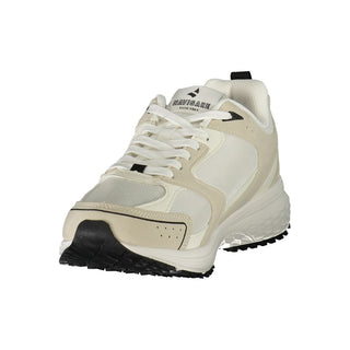 White Polyester Athletic Sneakers