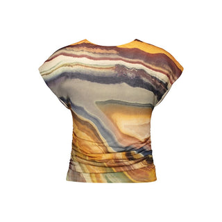 Beige Viscose Womens T-Shirt