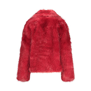 Red Polyester Full-Length Jacket