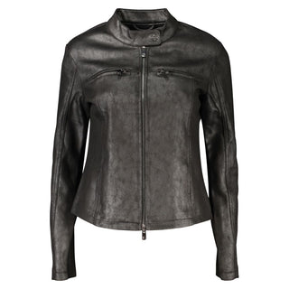 Black Polyester Biker Jacket