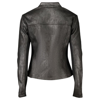 Black Polyester Biker Jacket