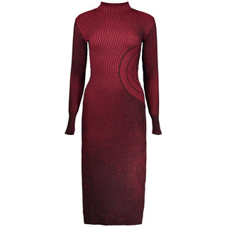 Red Polyester Casual Dress