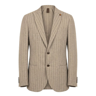 Beige Linen Men Jacket