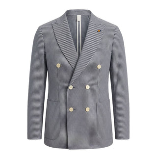 Blue Cotton Men Jacket