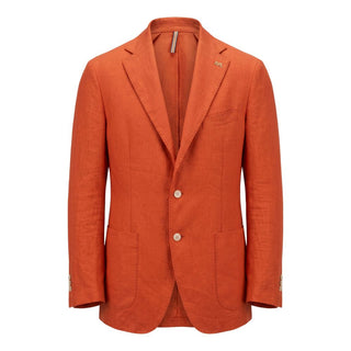 Orange Linen Men Jacket