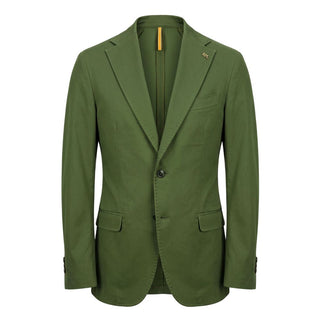 Green Cotton Men Jacket