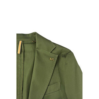 Green Cotton Men Jacket