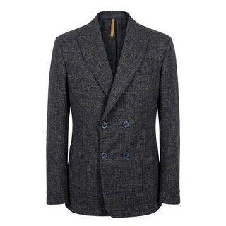 Blue Viscose Men Jacket