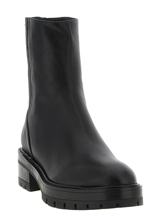 Black Calfskin Ankle Boots