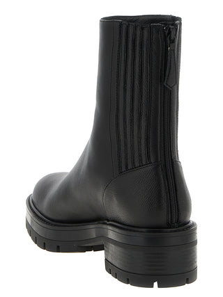 Black Calfskin Ankle Boots