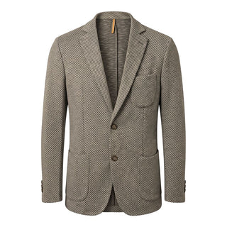 Beige Cotton Men Jacket
