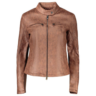 Brown Polyester Womens Jacket
