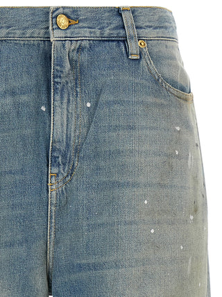 Blue Cotton Boyfriend Jeans