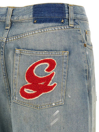 Blue Cotton Boyfriend Jeans