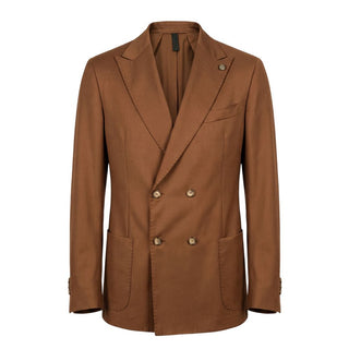 Brown Viscose Men Jacket