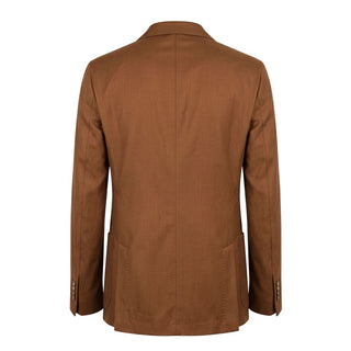 Brown Viscose Men Jacket