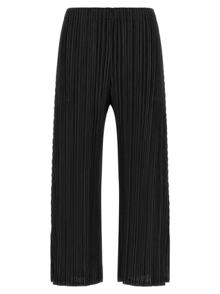 Black Polyester Casual Pants