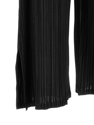 Black Polyester Casual Pants