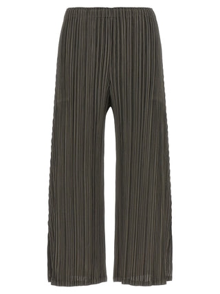 Gray Polyester Casual Pants