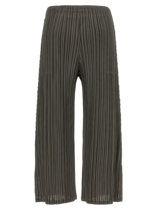 Gray Polyester Casual Pants