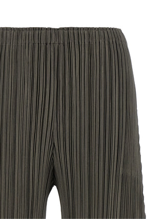 Gray Polyester Casual Pants