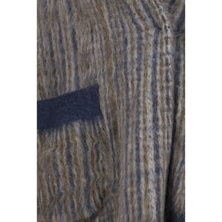 Gray Mohair Full-Length Jacket