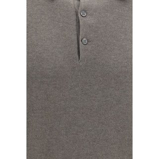 Brown Cashmere Polo Shirt