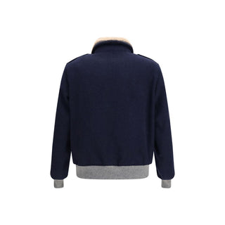 Blue Cashmere Full-Length Jacket