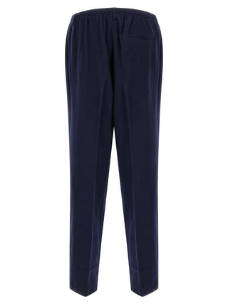 Blue Virgin Wool Casual Pants