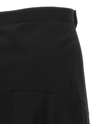 Black Wool Flared Pants