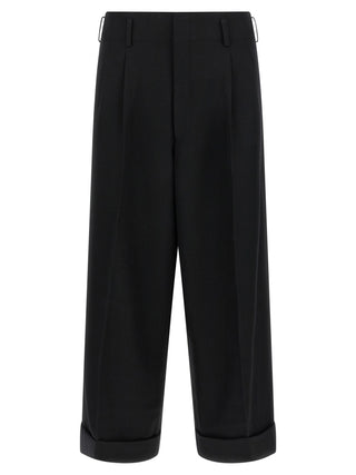 Black Wool Cropped Pants