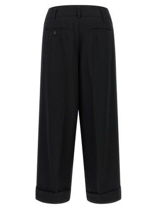 Black Wool Cropped Pants