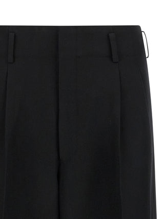 Black Wool Cropped Pants