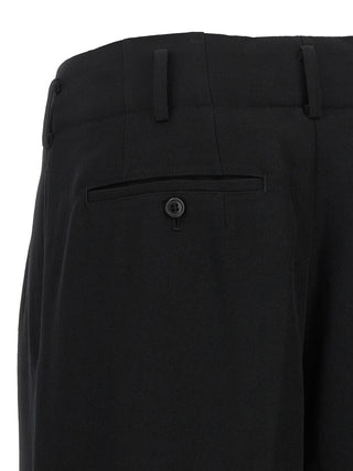 Black Wool Cropped Pants