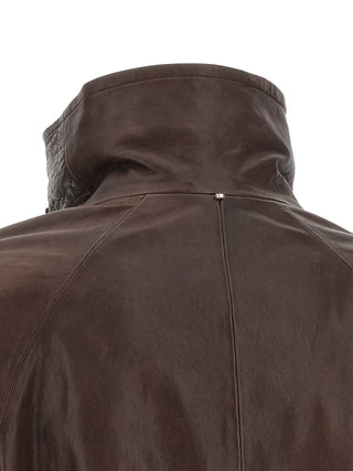 Brown Lamb Leather Leather Jacket