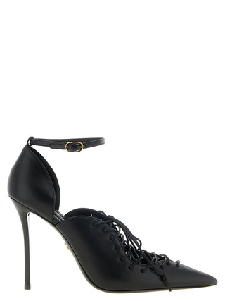 Black Calfskin High Heel Pumps