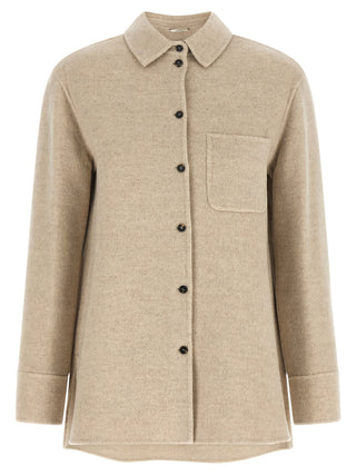 Beige Virgin Wool Shell Jacket
