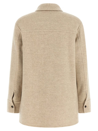 Beige Virgin Wool Shell Jacket