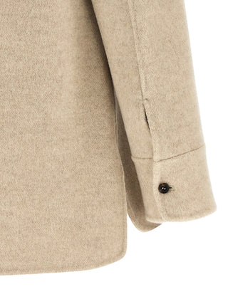 Beige Virgin Wool Shell Jacket