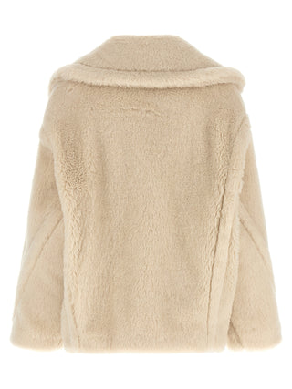 White Alpaca Leather Coat