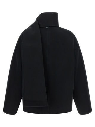 Black Wool Full-Length Jacket