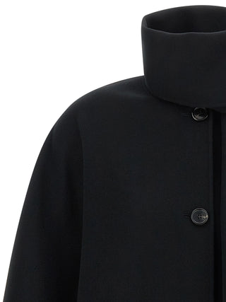 Black Wool Full-Length Jacket