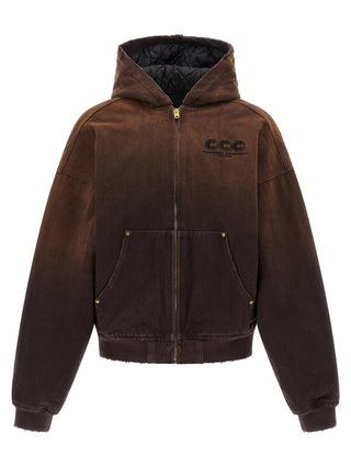 Brown Cotton Shell Jacket