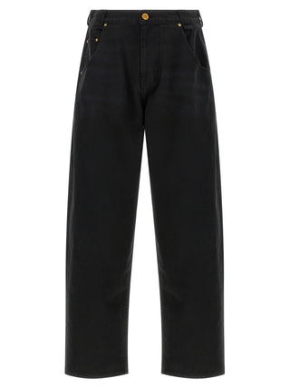 Black Cotton Relaxed Fit Jeans